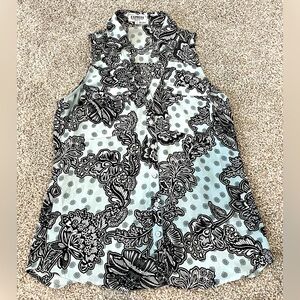 Express Monochrome Floral Sleeveless Top